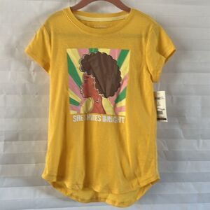 Girls T-Shirt "She Shines Bright" Graphic Tee Size 6/6X Short Sleeve Casual Top